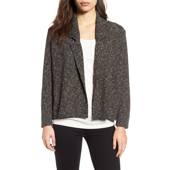 Eileen Fisher Jacket Womens Medium Linen Tweed Sweater Blazer Mesh Heavy Knit - Picture 4 of 10